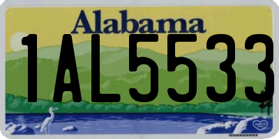 AL license plate 1AL5533
