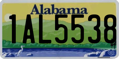 AL license plate 1AL5538