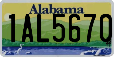 AL license plate 1AL5670