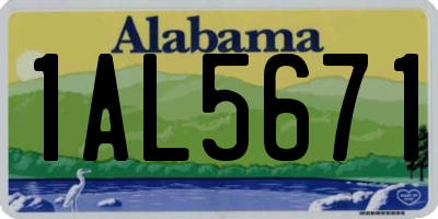 AL license plate 1AL5671