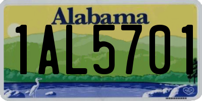 AL license plate 1AL5701