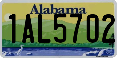 AL license plate 1AL5702