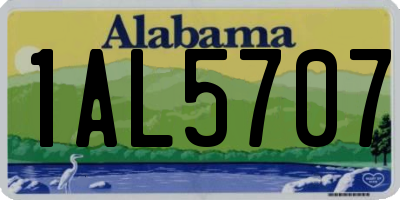 AL license plate 1AL5707