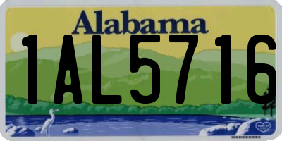 AL license plate 1AL5716