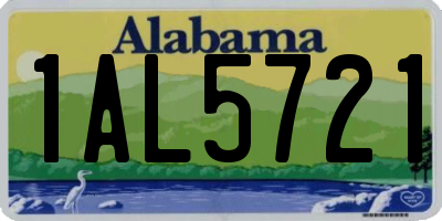 AL license plate 1AL5721