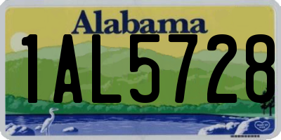 AL license plate 1AL5728