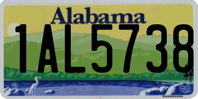 AL license plate 1AL5738