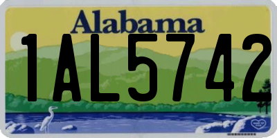 AL license plate 1AL5742