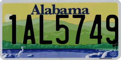 AL license plate 1AL5749