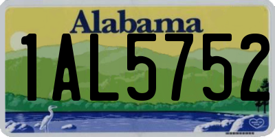 AL license plate 1AL5752