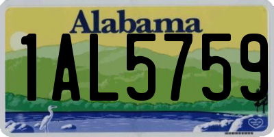 AL license plate 1AL5759