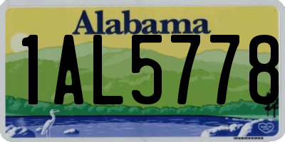 AL license plate 1AL5778