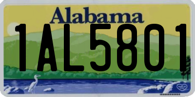 AL license plate 1AL5801