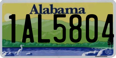 AL license plate 1AL5804