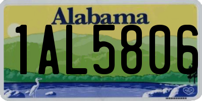 AL license plate 1AL5806