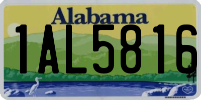 AL license plate 1AL5816