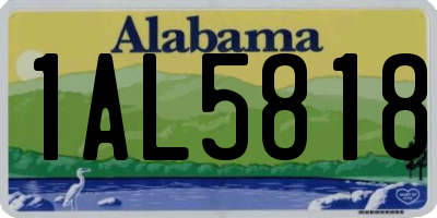 AL license plate 1AL5818