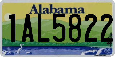 AL license plate 1AL5822
