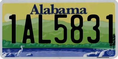 AL license plate 1AL5831