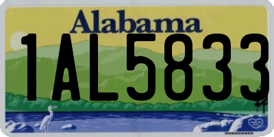 AL license plate 1AL5833