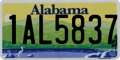 AL license plate 1AL5837