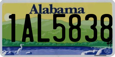 AL license plate 1AL5838