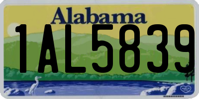 AL license plate 1AL5839