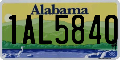 AL license plate 1AL5840