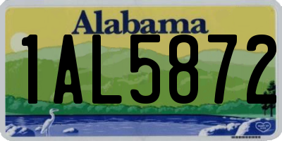AL license plate 1AL5872
