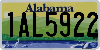 AL license plate 1AL5922
