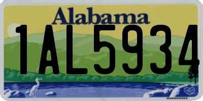 AL license plate 1AL5934