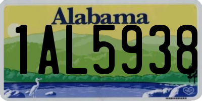 AL license plate 1AL5938