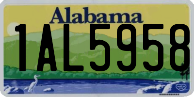 AL license plate 1AL5958