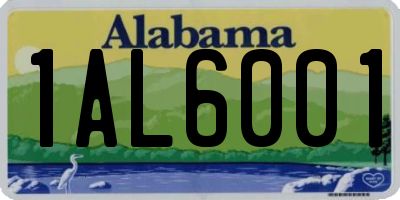 AL license plate 1AL6001