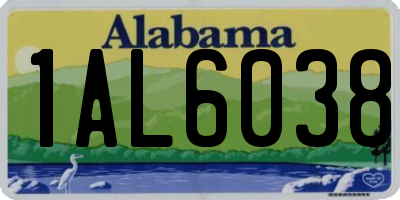 AL license plate 1AL6038