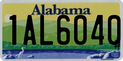 AL license plate 1AL6040