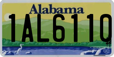 AL license plate 1AL6110