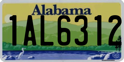 AL license plate 1AL6312