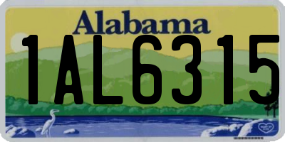 AL license plate 1AL6315