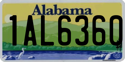 AL license plate 1AL6360