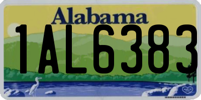 AL license plate 1AL6383