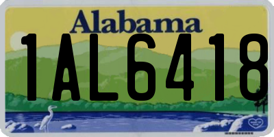AL license plate 1AL6418