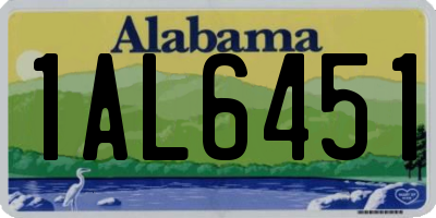 AL license plate 1AL6451