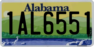 AL license plate 1AL6551