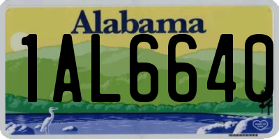 AL license plate 1AL6640