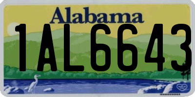 AL license plate 1AL6643