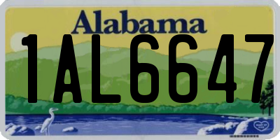 AL license plate 1AL6647