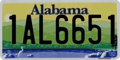 AL license plate 1AL6651