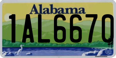 AL license plate 1AL6670
