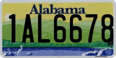 AL license plate 1AL6678